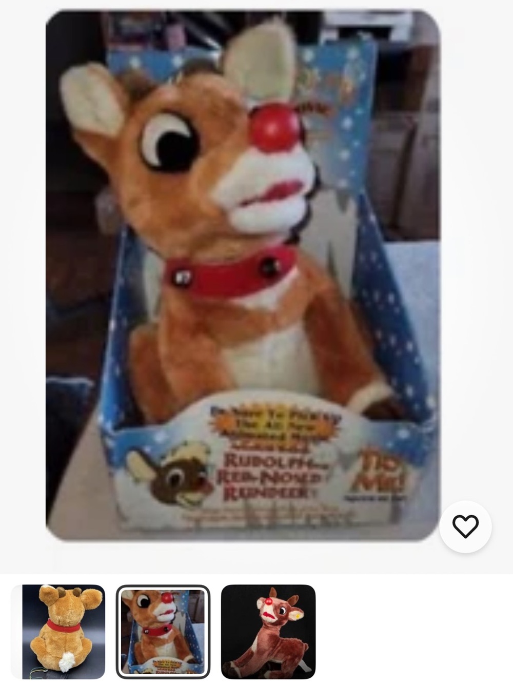 Gemmy Brown and Red Rudolph Red-Nosed Reindeer Plush